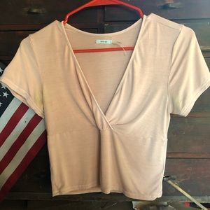 Uo pale pink cropped T